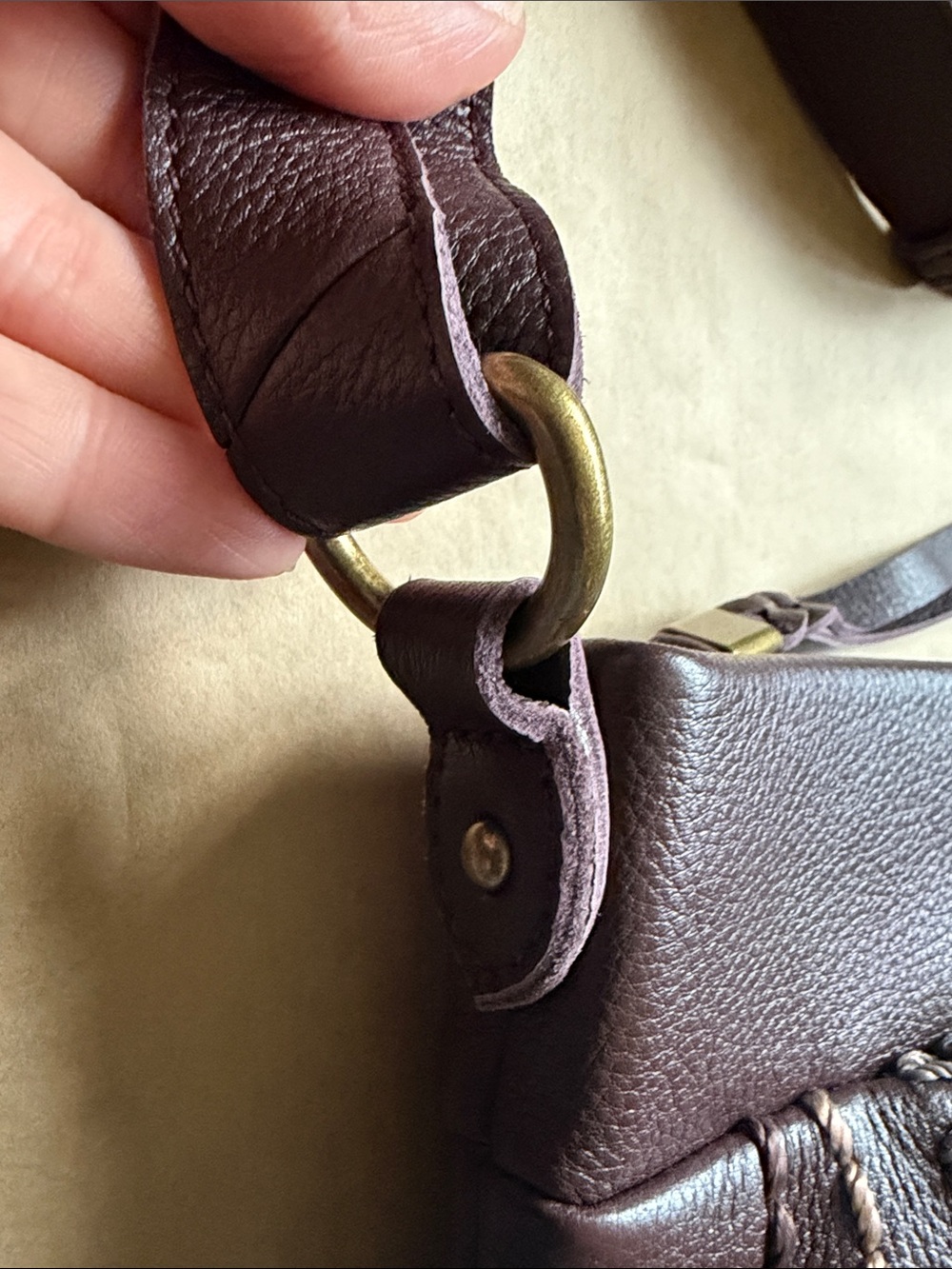 NWOT The Sak Melrose Leather Crossbody Bag Dark Brown Adjustable Strap - Picture 5 of 12